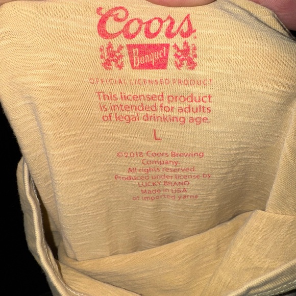 Coors Beer “Yellowbelly” Logo Vintage Style Tee: Adult Unisex Large: GUC - Picture 3 of 3